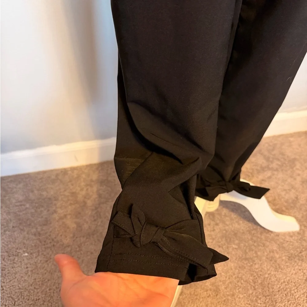 Grace Karin Black Tie-Waist Trousers